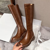 Klobige kniehohe Stiefel Reitstiefel